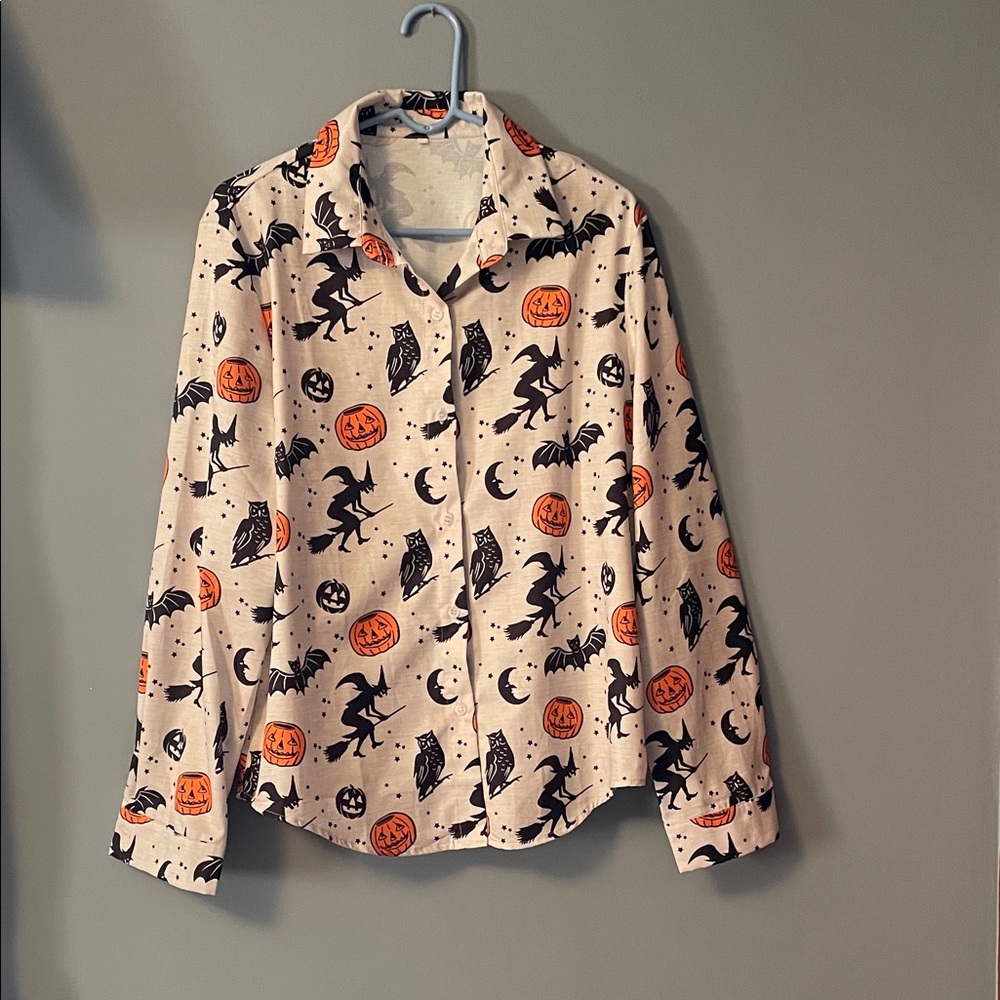 Halloween Themed Button-Up Shirt